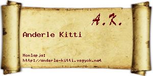 Anderle Kitti névjegykártya